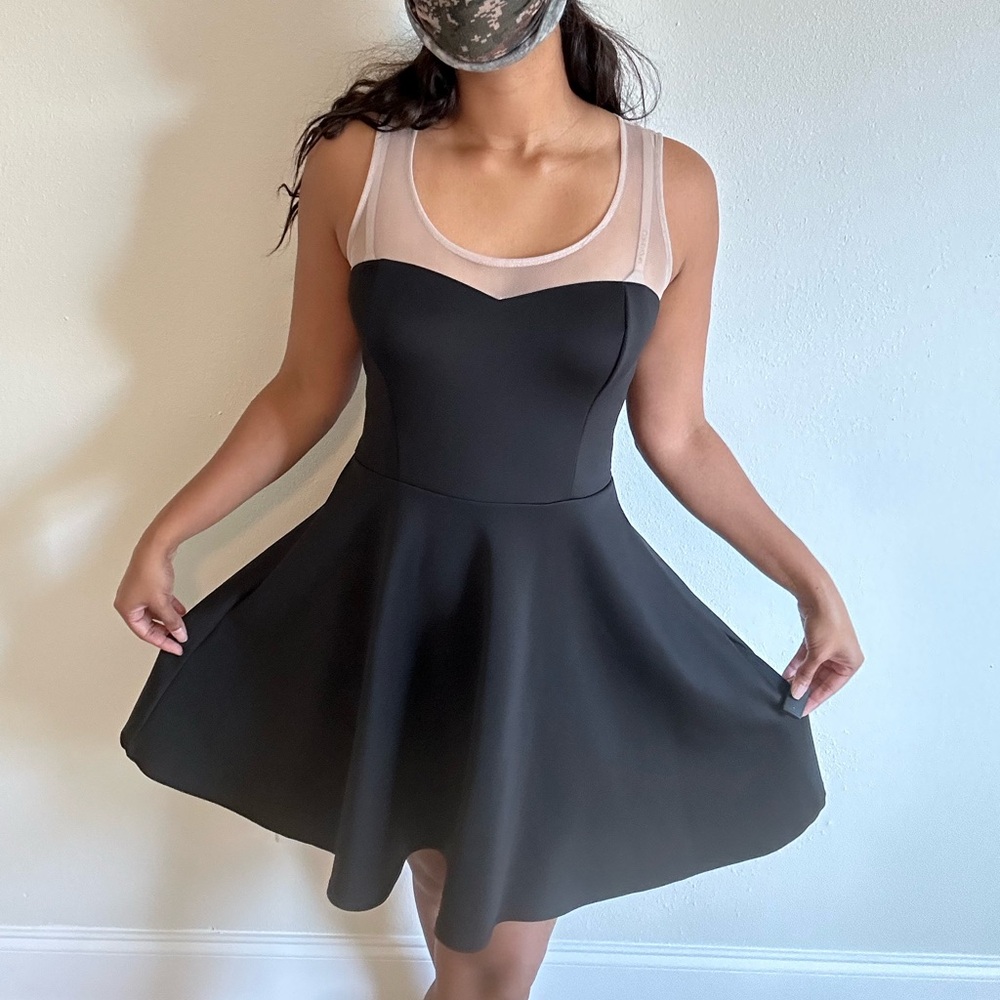 American Rag Black and Cream Mini Dress